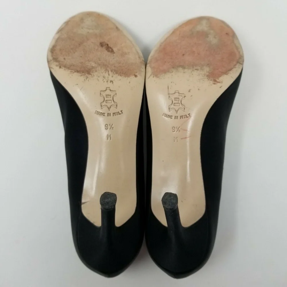 Isaac Mizrahi Black Fabric Leather Stone Slip On